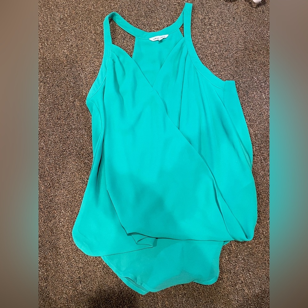 naked zebra green blouse